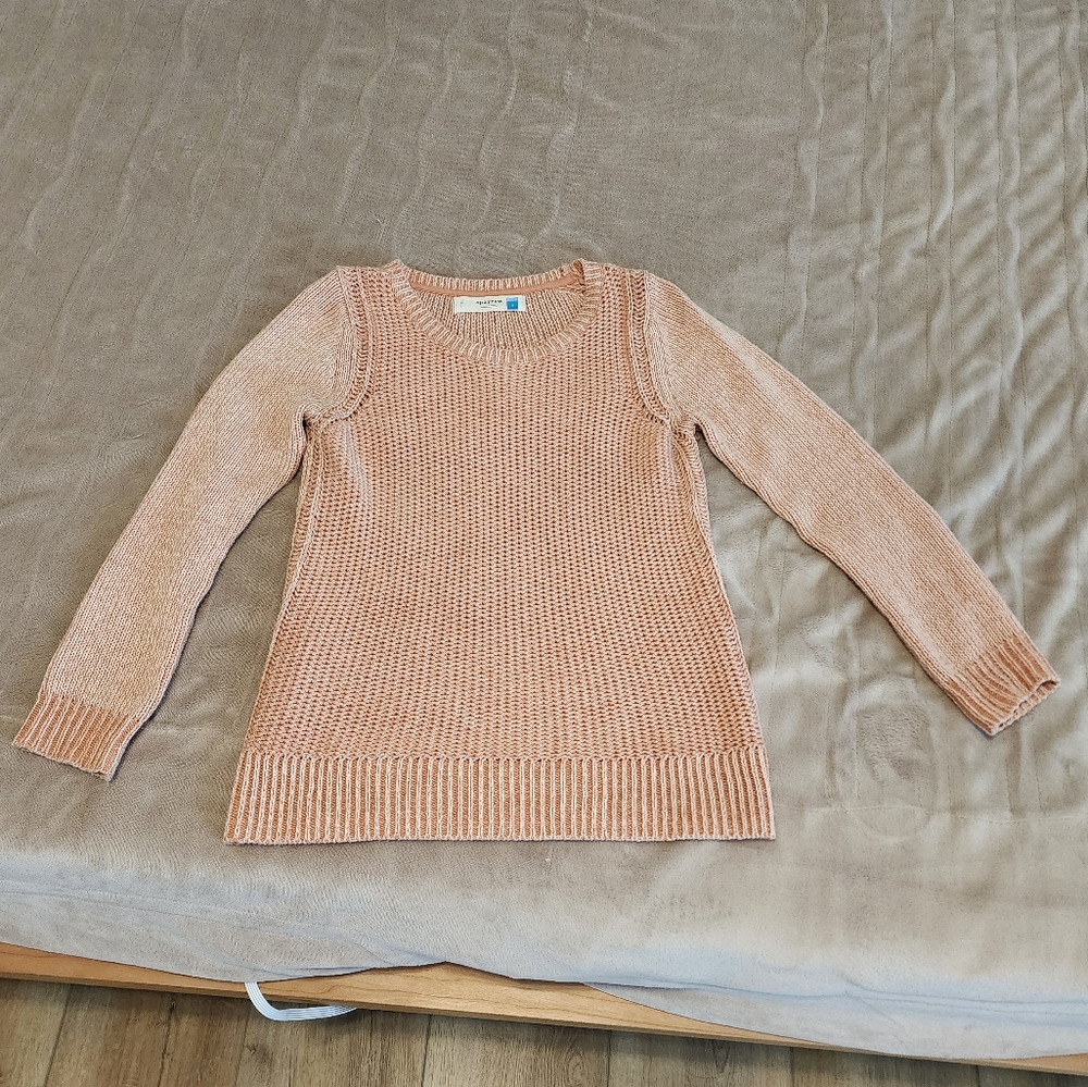Peach crochet sweater